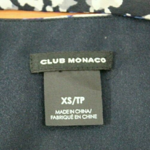 Club Monaco Dress XS Loose Fit Silk Fully Lined Abstract Print‎ Open Back - Picture 4 of 8